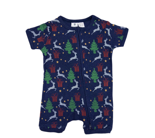 Korango Xmas short sleeve zip romper