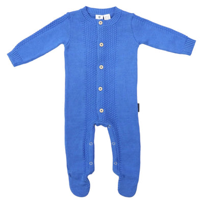 Textured knit romper Victoria blue