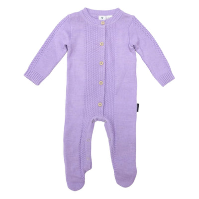 Textured knit romper lavendar
