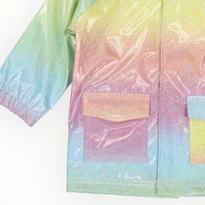 Glitter Unicorn Rainbow Raincoat Pink