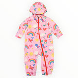 Spring Rainbow Rainsuit Pink