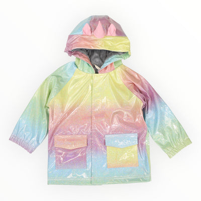 Glitter Unicorn Rainbow Raincoat Pink