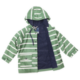 Colour Change Stripe Raincoat Green