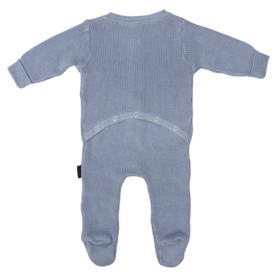 Plush knit romper blue
