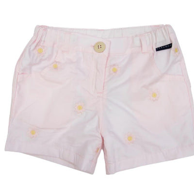 Korango flower embroidered pink shorts