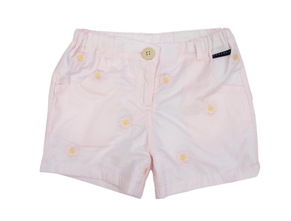 Korango flower embroidered pink shorts