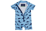 Korango Shark Zip Swimsuit - blue