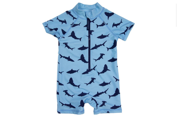 Korango Shark Zip Swimsuit - blue