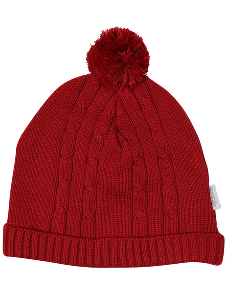 Red knit beanie