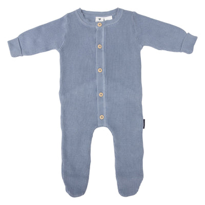 Plush knit romper blue