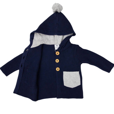 Korango Hooded Knit Jacket- navy