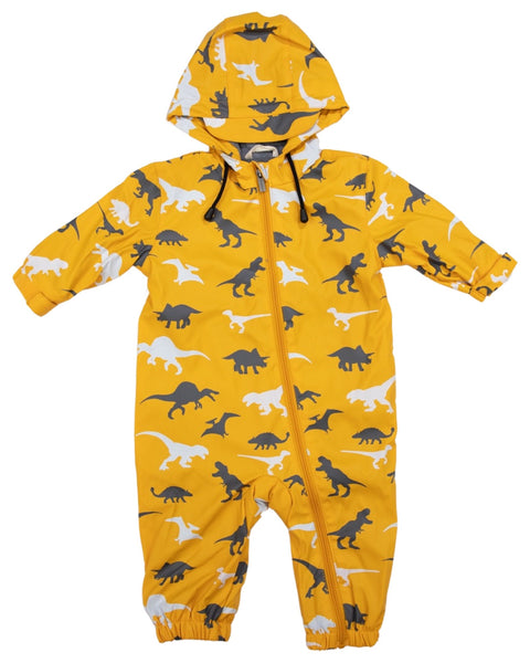 Dinosaur colour change rain suit artesian gold