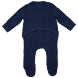 Cable knit romper navy
